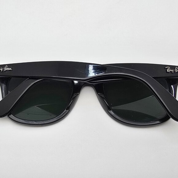 Ray-Ban B&L RB2140 901 Wayfarer Black Frame G15 Green Glass Lens Sunglasses 50mm - Picture 9 of 14